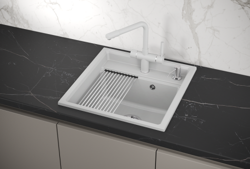 Кухонная мойка Granula Kitchen Space 5002, АРКТИК 50х50 цвет белый поверхность матовая