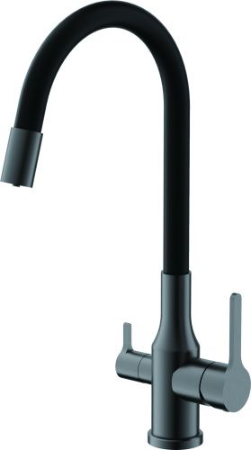 Смеситель для кухни BELZ B76814-3 на мойку оружейная сталь