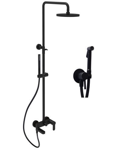 Душевая стойка Paffoni Light KITZCOL632NO110 настенная цвет черный