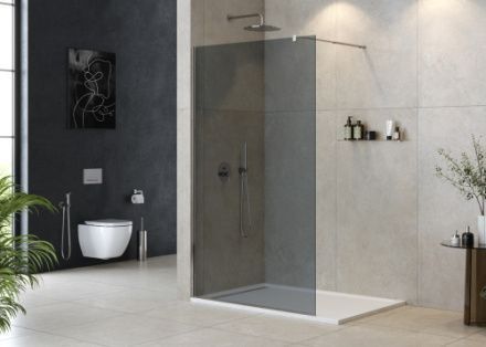 Душевая перегородка Cezares LIBERTA LIBERTA-L-1-120-GR-Cr 120х195 стекло тонированное профиль хром