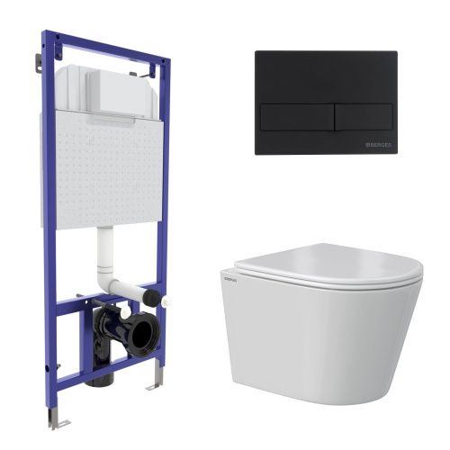 Комплект унитаз с инталляцией и клавишей смыва Berges NOVUM 043372