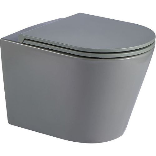 Унитаз подвесной WeltWasser 10000008259 серый с сиденьем микролифт безободковый смыв торнадо