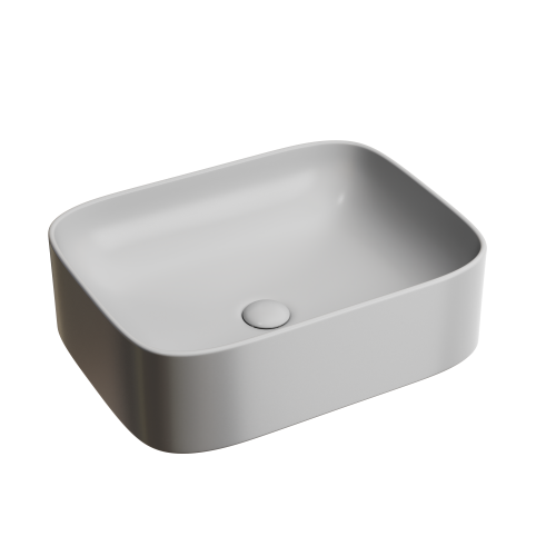 Раковина из сантехнического фарфора Ceramica Nova ELEMENT CN6052MSG 50х40 накладная цвет серый без отверстий под смеситель