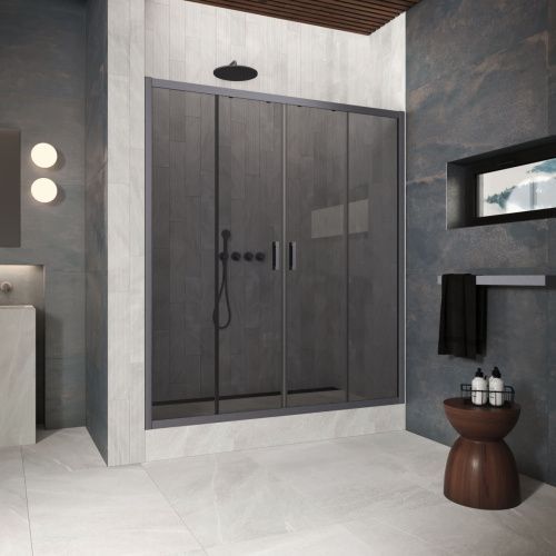 Душевая дверь Vegas-Glass Z2P Protec Z2P Protec 220 06 07 220х200 стекло тонированное профиль вороненая сталь