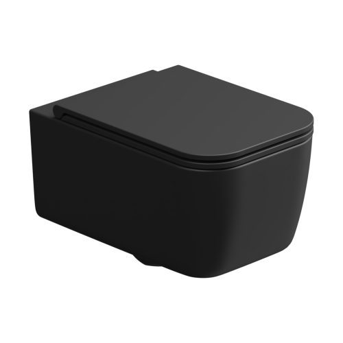 Чаша унитаза подвесная GSG Ceramic Design Brio BRWCSO003 цвет черный без сиденья безободковая каскадный смыв