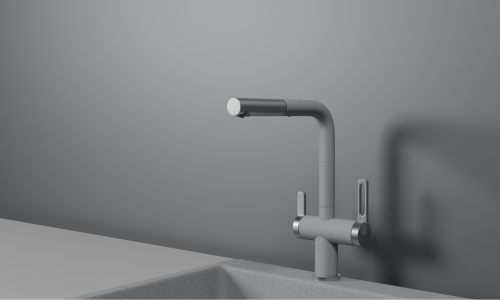 Смеситель для кухни Granula 8170, БАЗАЛЬТ на мойку серый