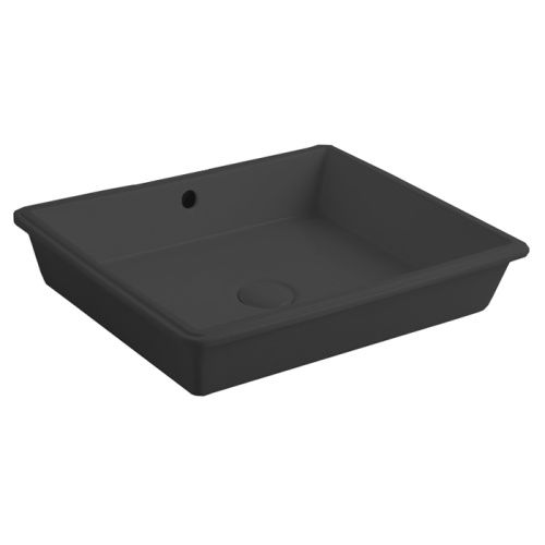 Раковина керамическая Simas Top e lavabi d'Arredo S59 nero matt*0 50 см встраиваемая цвет черный без отверстий под смеситель