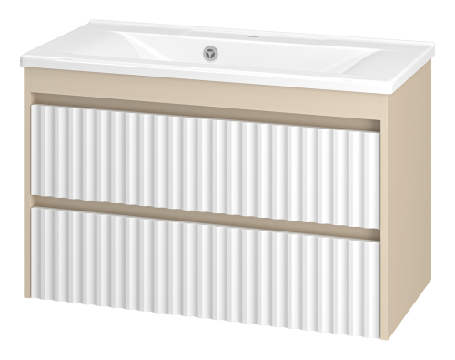 Тумба под раковину Brevita Balaton BAL-06090-03-012Я 90х40 подвесная цвет белый/бежевый