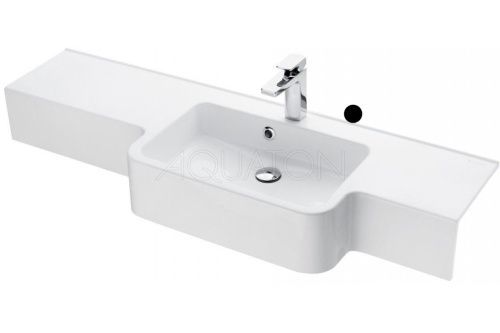 Раковина из искусственного камня Aquaton Hotel 1A709531PI01P 150х40 подвесная цвет белый без отверстий под смеситель