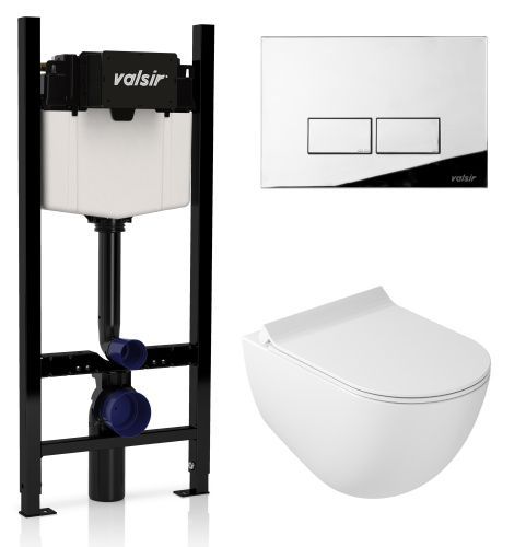 Комплект унитаз с инсталляцией и клавишей смыва Valsir KIT VSCR 7317 Slim P3