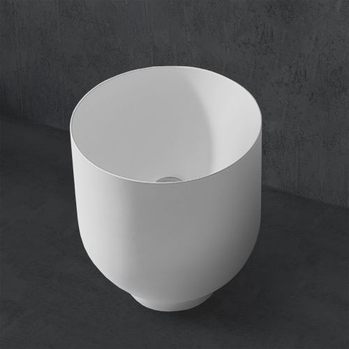 Раковина из искусственного камня Abber STEIN AS2618 40х40 накладная цвет белый без отверстий под смеситель