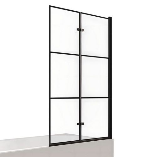 Душевая шторка на ванну New Trendy SUPERIA Black P-0055 100х150 стекло прозрачное профиль черный ориентация правая