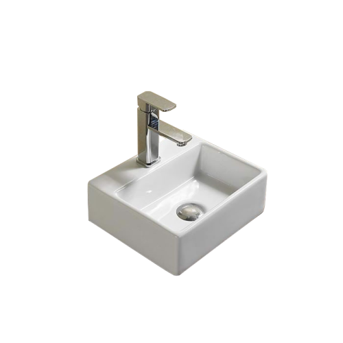 Раковина из сантехнического фаянса Velvex 7440C 40х30 накладная цвет белый 1 отверстие под смеситель