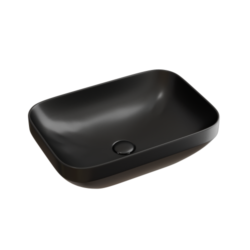 Раковина из сантехнического фарфора Ceramica Nova ELEMENT CN6055MB 50х40 накладная цвет черный без отверстий под смеситель