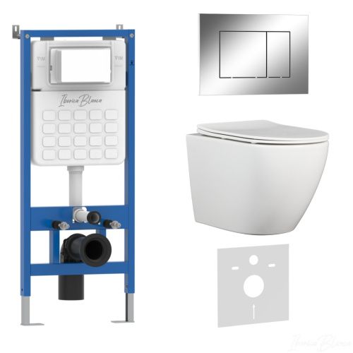 Комплект унитаз с инталляцией и клавишей смыва Iberica Blanca BILBAO ALTO IB001.BLA.231.852