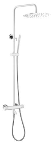 Душевая стойка Boheme Uno 468-T-WCR настенная цвет белый с термостатом
