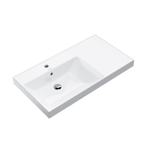 Раковина керамическая Kerama Marazzi CUBO CU.wb.90Lh 90х50 подвесная цвет белый 1 отверстие под смеситель