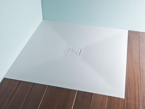 Душевой поддон из искусственного камня Kolpa-San LEROCK ZERO 570830 100х100 белый