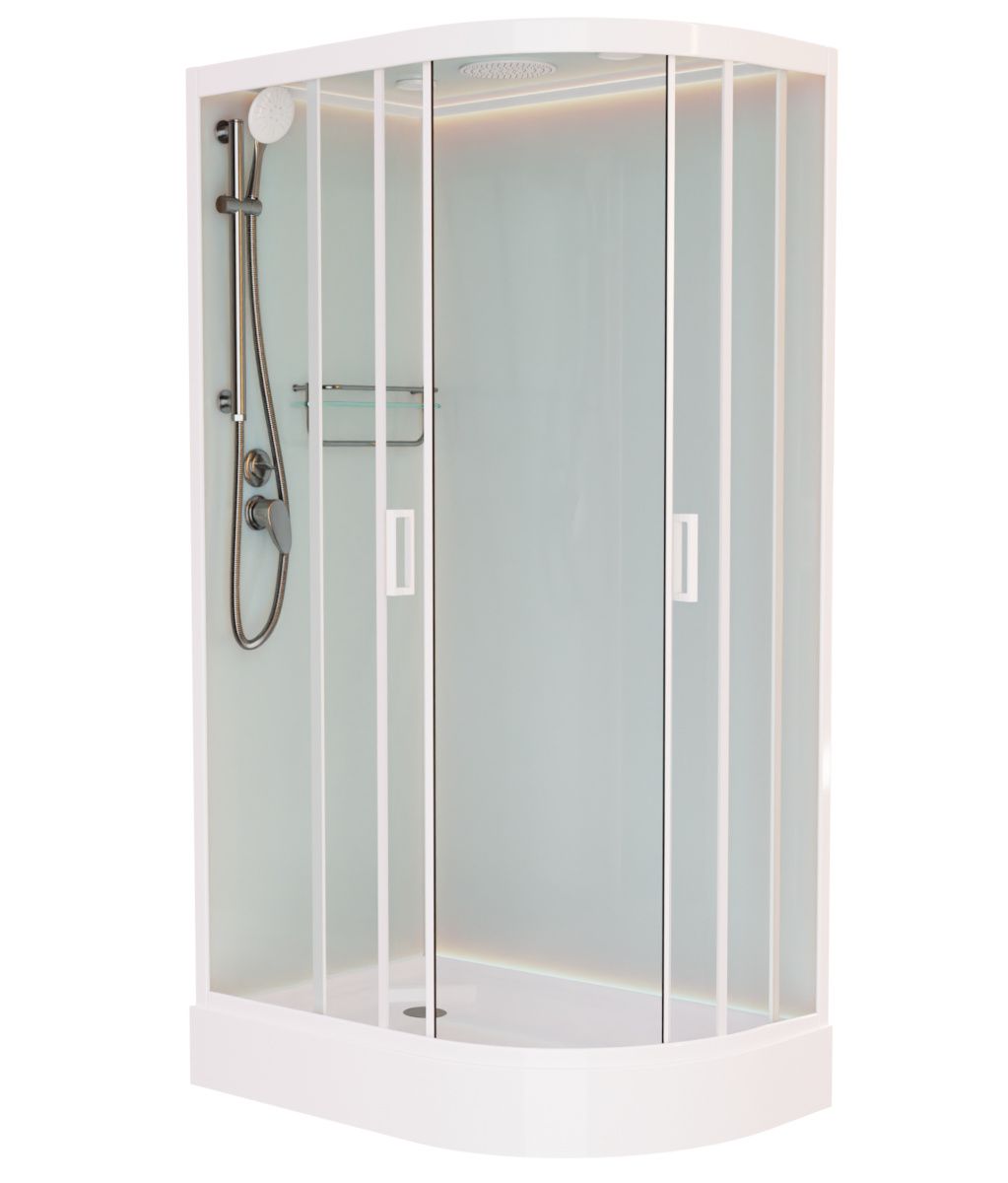 Душевая кабина Frank 418418 100х80 асимметричная с крышей ориентация левая