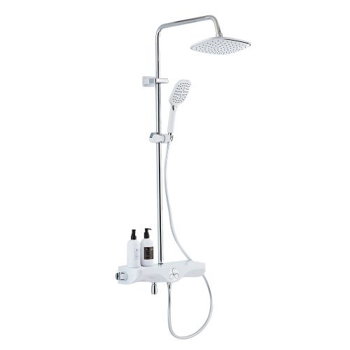 Душевая стойка Azario AZ-821 настенная цвет белый/хром