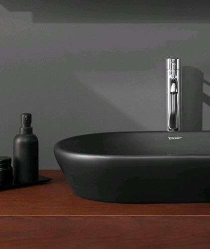 Раковина керамическая Duravit D-Neo 2371401370 40х40 накладная цвет черный 1 отверстие под смеситель