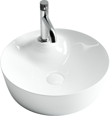 Раковина из сантехнического фарфора Ceramica Nova ELEMENT CN6014 40х40 накладная цвет белый 1 отверстие под смеситель - фото 2