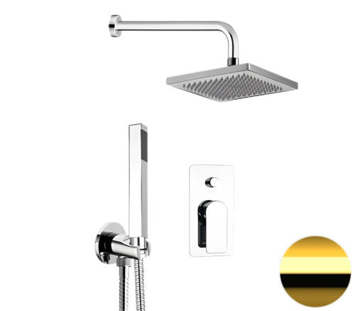 Душевая система Remer Infinity I09S08ODO встраиваемая в стену цвет золото