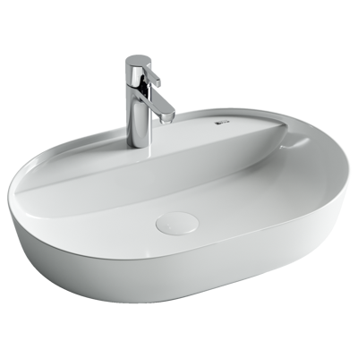 Раковина из сантехнического фарфора Ceramica Nova MODO CN2004 60х50 накладная цвет белый 1 отверстие под смеситель