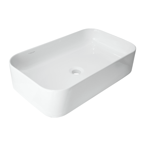 Раковина из сантехнического фарфора Sanita Luxe Infinity Slim WB.CT/Infinity/60-N.Slim/WHT.G/S1 60х40 накладная цвет белый без отверстий под смеситель