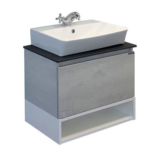 Тумба с раковиной Comforty Прага 00-00015289CF 60х40 подвесная цвет серый