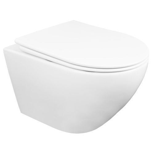 Чаша унитаза подвесная Azario Fatto AZ-1049WS цвет белый без сиденья безободковая каскадный смыв