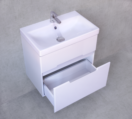 Тумба под раковину Jorno MODUO SLIM Mod.01.60/P/W 60х40 подвесная цвет белый - фото 3