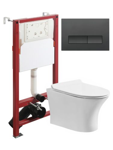 Комплект унитаз с инсталляцией и клавишей смыва Orange CI01-100W+APB244