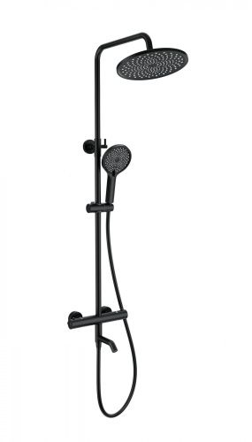 Душевая стойка Wonzon & Woghand Inn WW-B3065-T1-MB настенная цвет черный с термостатом