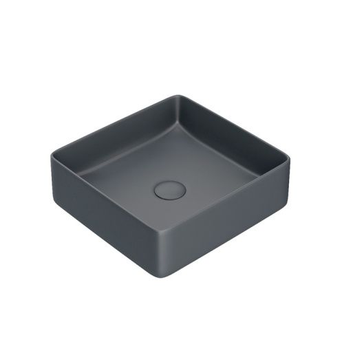 Раковина керамическая Iddis Slide SLIGM01i27 40х40 накладная цвет серый без отверстий под смеситель