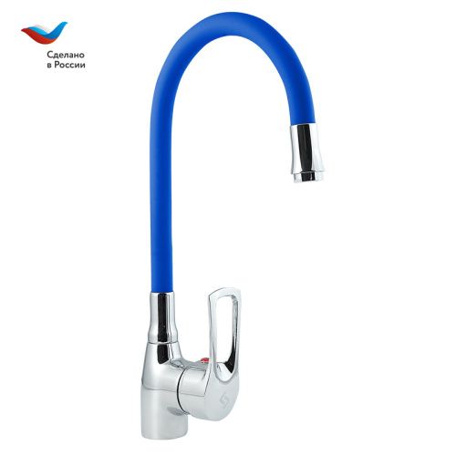Смеситель для кухни Славен Прораб СЛ-ОД-Ц2С на мойку хром/синий