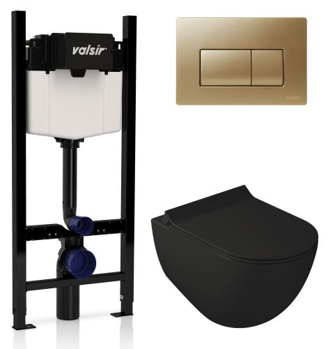 Комплект унитаз с инсталляцией и клавишей смыва Valsir KIT VSMG 7317NEMT Slim P1