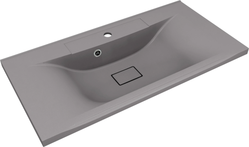 Раковина из искусственного камня Florentina Прима 900 10.010.00900.307 90х50 накладная цвет серый 1 отверстие под смеситель