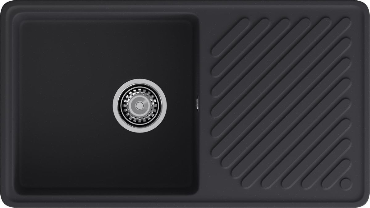 Кухонная мойка Granfest Quarz 53 черный 85х50 цвет черный поверхность матовая