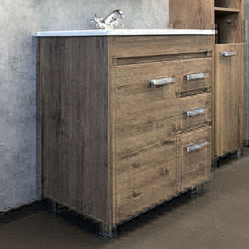 Тумба с раковиной Comforty Марио 00-00004157CF 80х50 напольная цвет коричневый