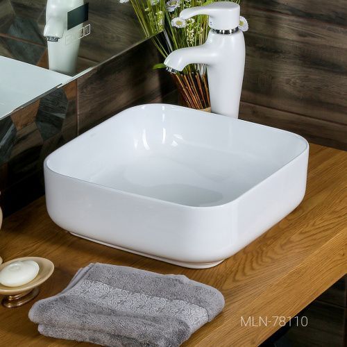 Раковина из сантехнического фарфора Melana 78110-805 40х40 накладная цвет белый без отверстий под смеситель