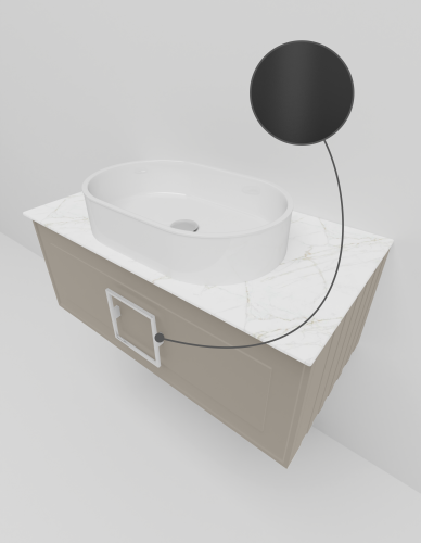 Тумба со столешницей La Fenice CUBO NFNC-01-CUB-C-80-3-GG 80х50 подвесная цвет бежевый