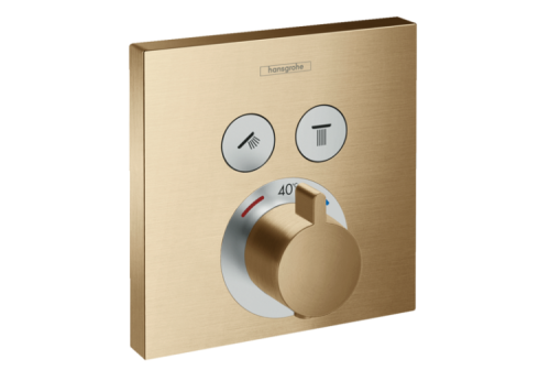 Смеситель Hansgrohe ShowerSelect 15763140 встраиваемый в стену бронза с термостатом
