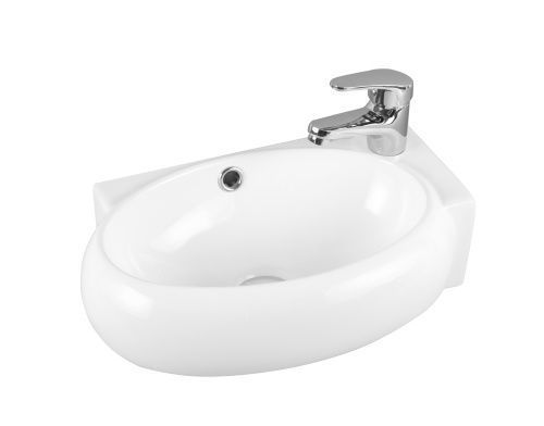 Раковина из сантехнического фарфора Milleau PERL MU058B-GW 40х30 подвесная цвет белый 1 отверстие под смеситель