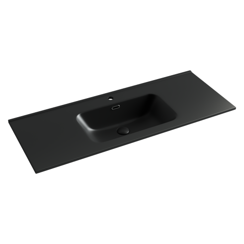 Раковина из сантехнического фарфора Ceramica Nova ELEMENT CN7006MB 120х50 накладная цвет черный 1 отверстие под смеситель