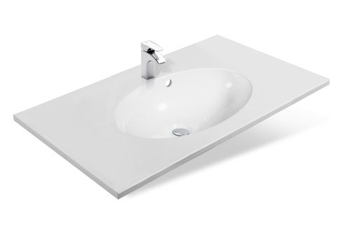 Раковина из искусственного камня Эстет Вегас ФР-00000959 80х50 накладная цвет белый 1 отверстие под смеситель