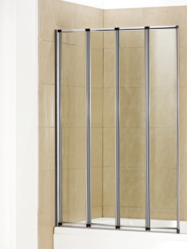 Душевая шторка на ванну WeltWasser WW100 10000002760 100х140 стекло прозрачное профиль хром ориентация универсальная