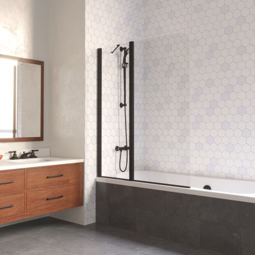 Душевая шторка на ванну Vegas-Glass E2V LUX ST E2V LUX ST 115 02М crystalvision L 115х150 стекло прозрачное профиль черный ориентация левая