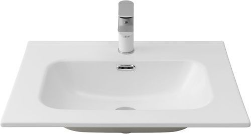 Раковина керамическая Aquanet Flat 00330429 60х50 полувстраиваемая цвет белый 1 отверстие под смеситель