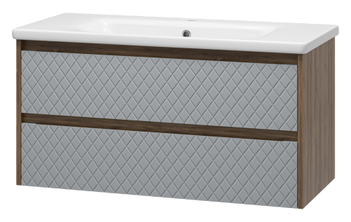 Тумба под раковину Brevita Chester CHE-09100-49502Я 100х40 подвесная цвет серый/коричневый